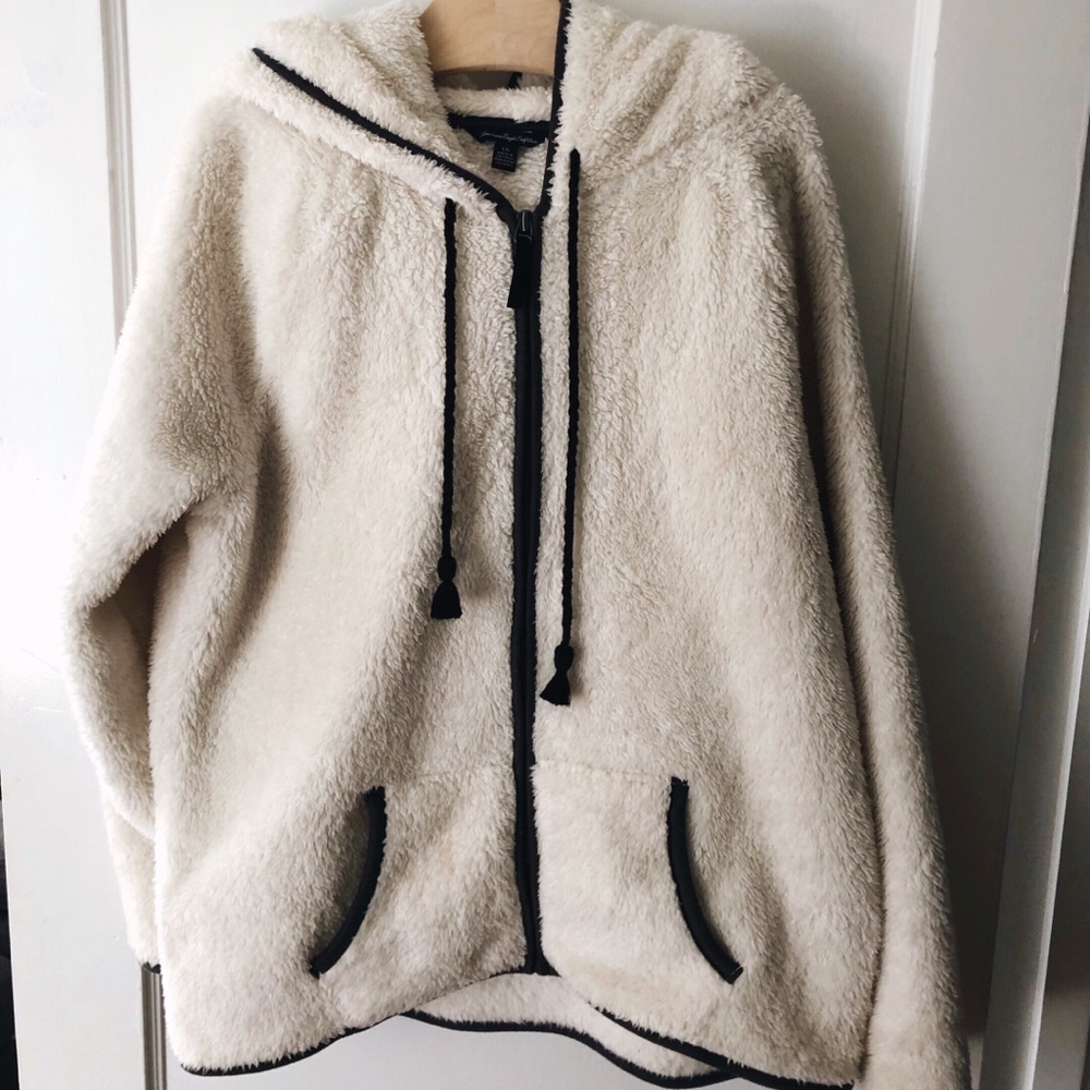White fuzzy jacket